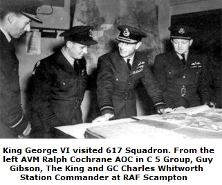 King George VI visiting 617 Squadron at RAF Scampton